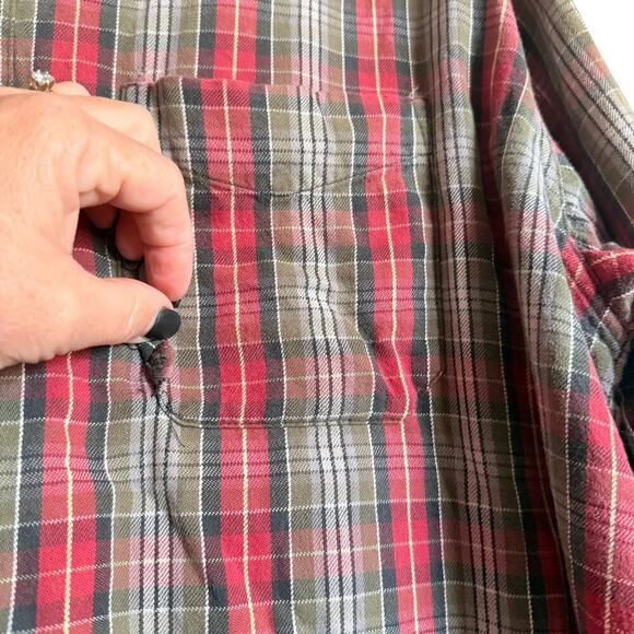LL Bean Sz XLT Plaid Button Down Shirt‎ Outdoor Cabincore Preppy - Picture 15 of 16